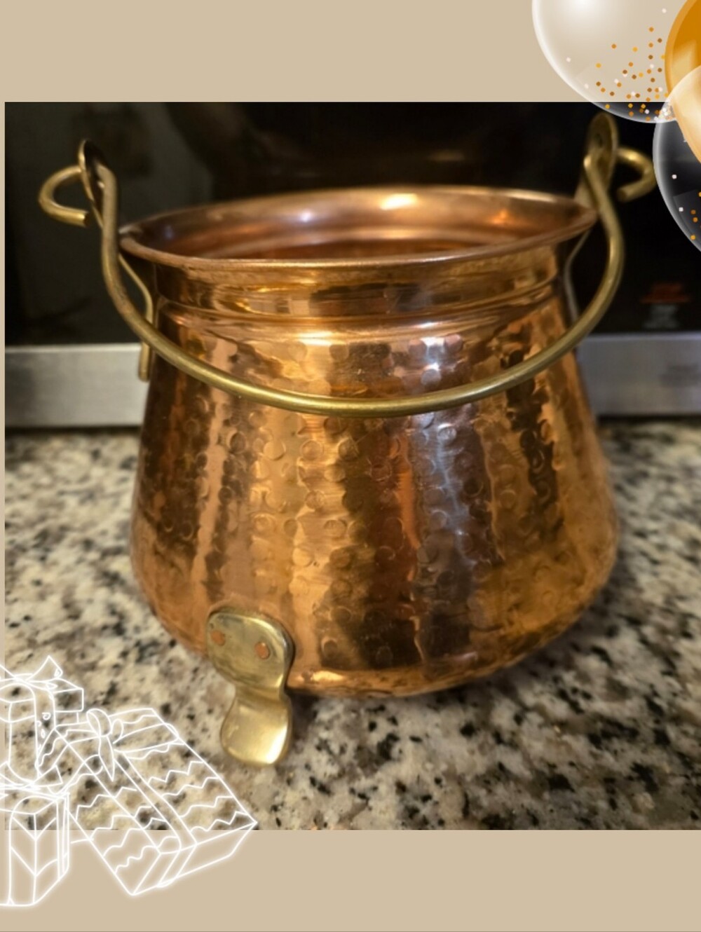 Vintage Hammered Copper Planter